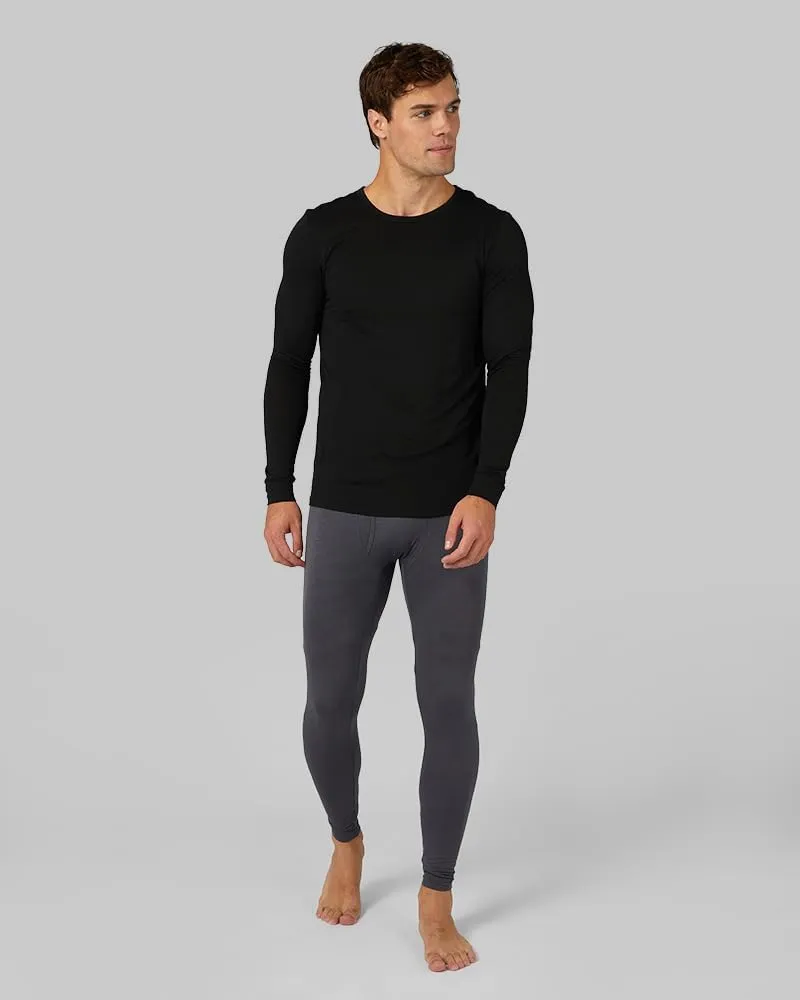 32 Degrees Heat Men's Lightweight Crew Baselayer Top | Form Fitting | Long Sleeve| 4-Way Stretch | Thermal