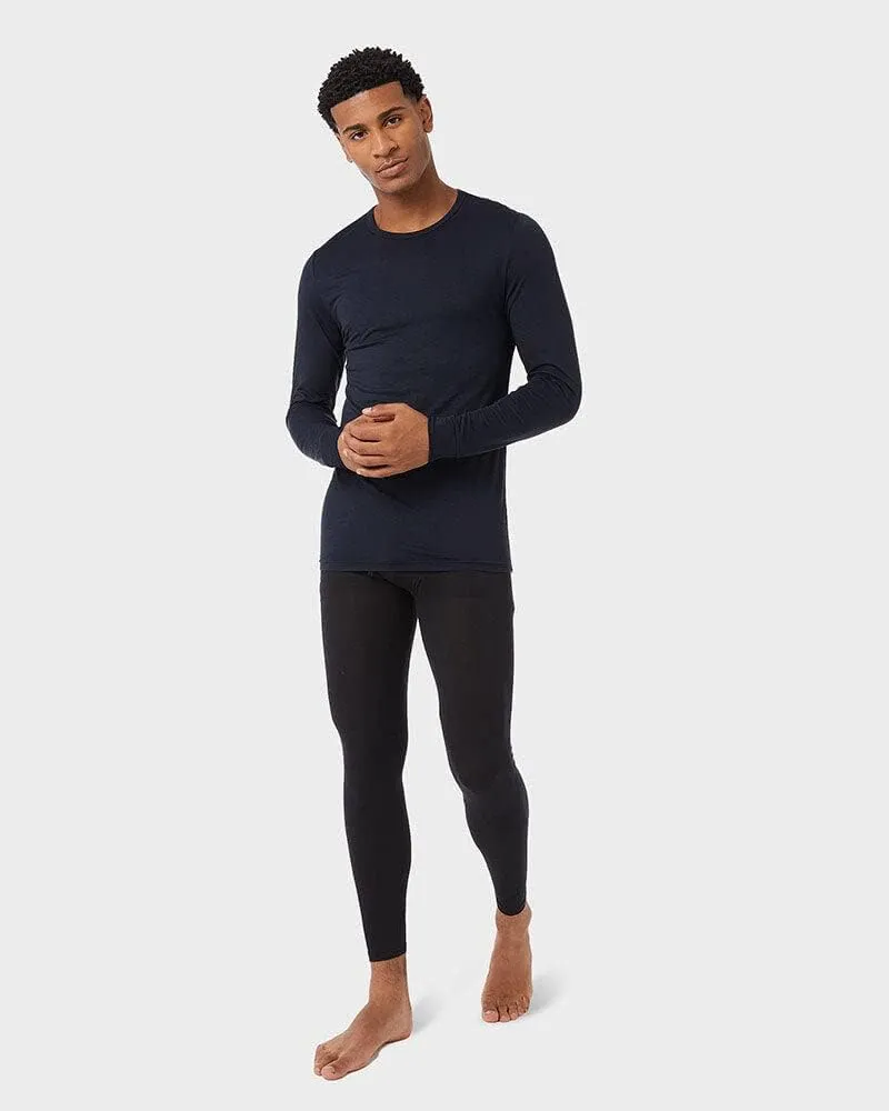32 Degrees Men's Lightweight Baselayer Crew Top | Long Sleeve | Form Fitting | 4-Way Stretch | Thermal