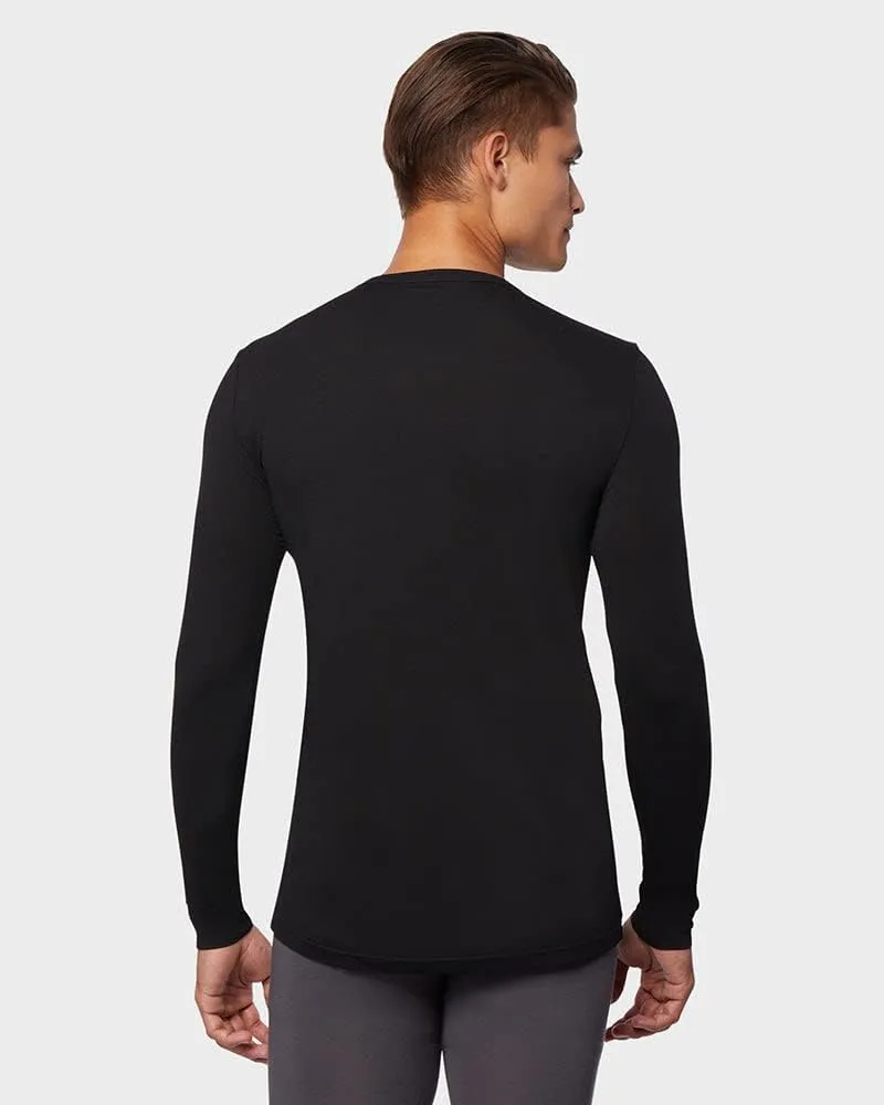32 Degrees Men's Lightweight Baselayer Crew Top | Long Sleeve | Form Fitting | 4-Way Stretch | Thermal