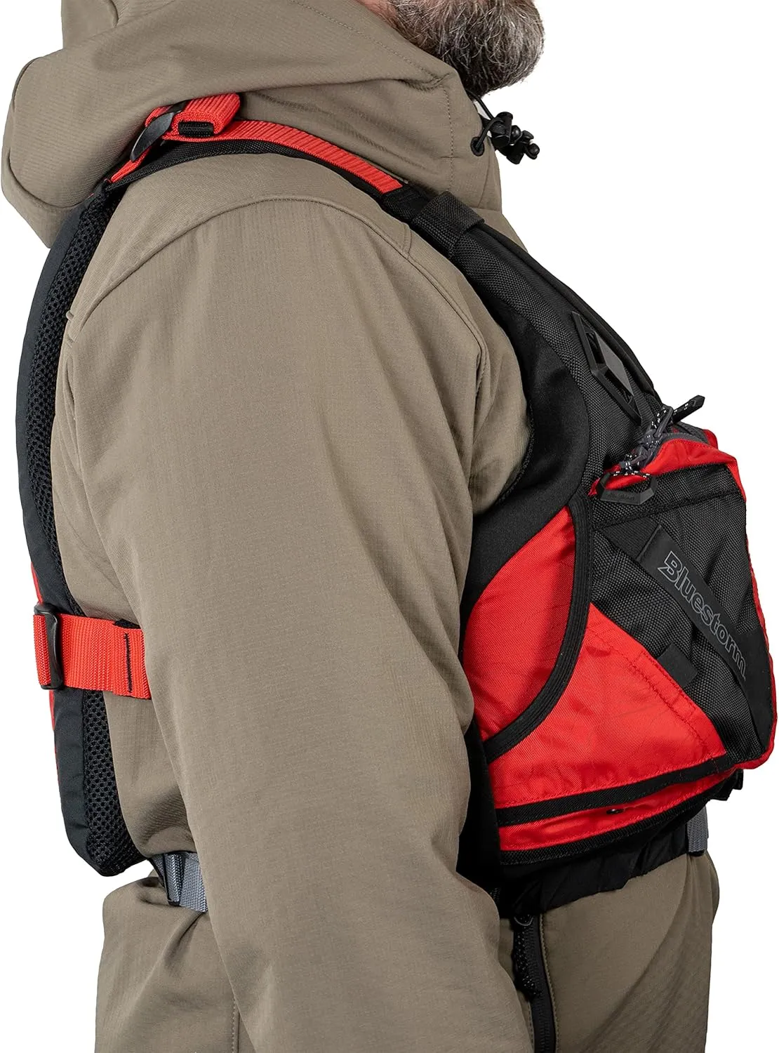 BLUESTORM Motive Kayak Life Jacket (PFD) | Fully Adjustable | Lined Pockets | US Coast Guard Approved | for Kayaking, Paddling, Fishing and More