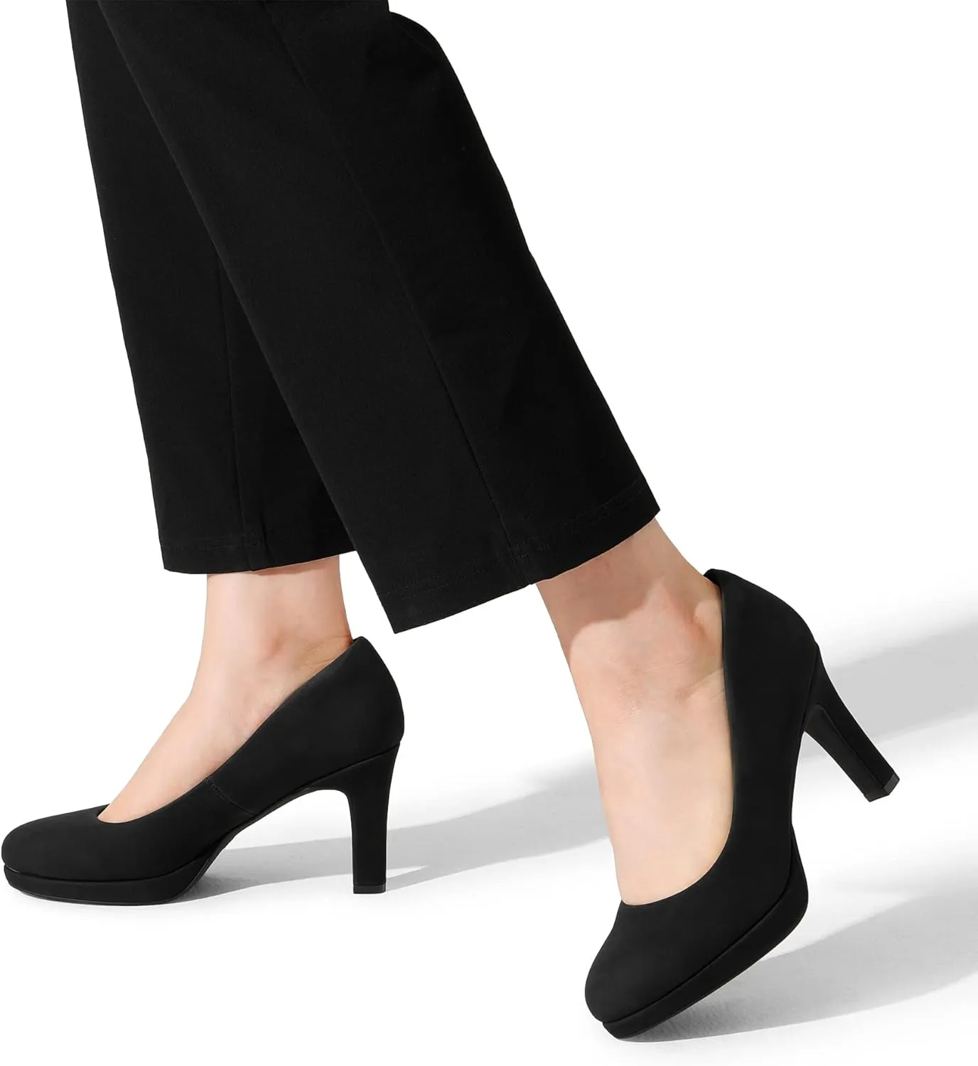DREAM PAIRS Women's Pumps Close Toe Low Heels Platform Heels Comfortable Office Work Dress Shoes for Women