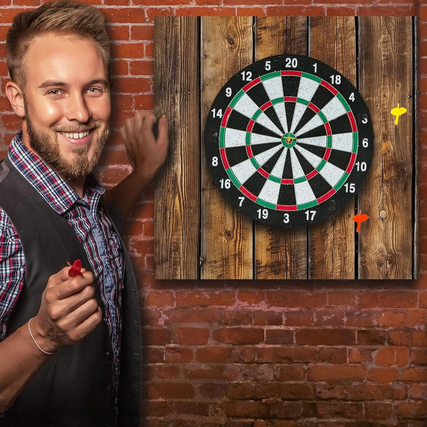 Felt Wood Grain Dart Board Wall Protectors Square Dart Board Backing Tiles Dartboard Backboard Cork Backboard Alternative