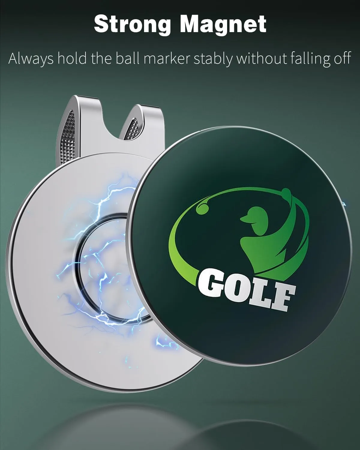 GreenHaven Golf Hat Clips Magnetic Golf Ball Marker Holders for Golf Hats Caps Pants Gloves Bags Visors Belts Nickel-Plated Alloy Clips for Metal Golf Ball Markers (Ball Marker Not Included)