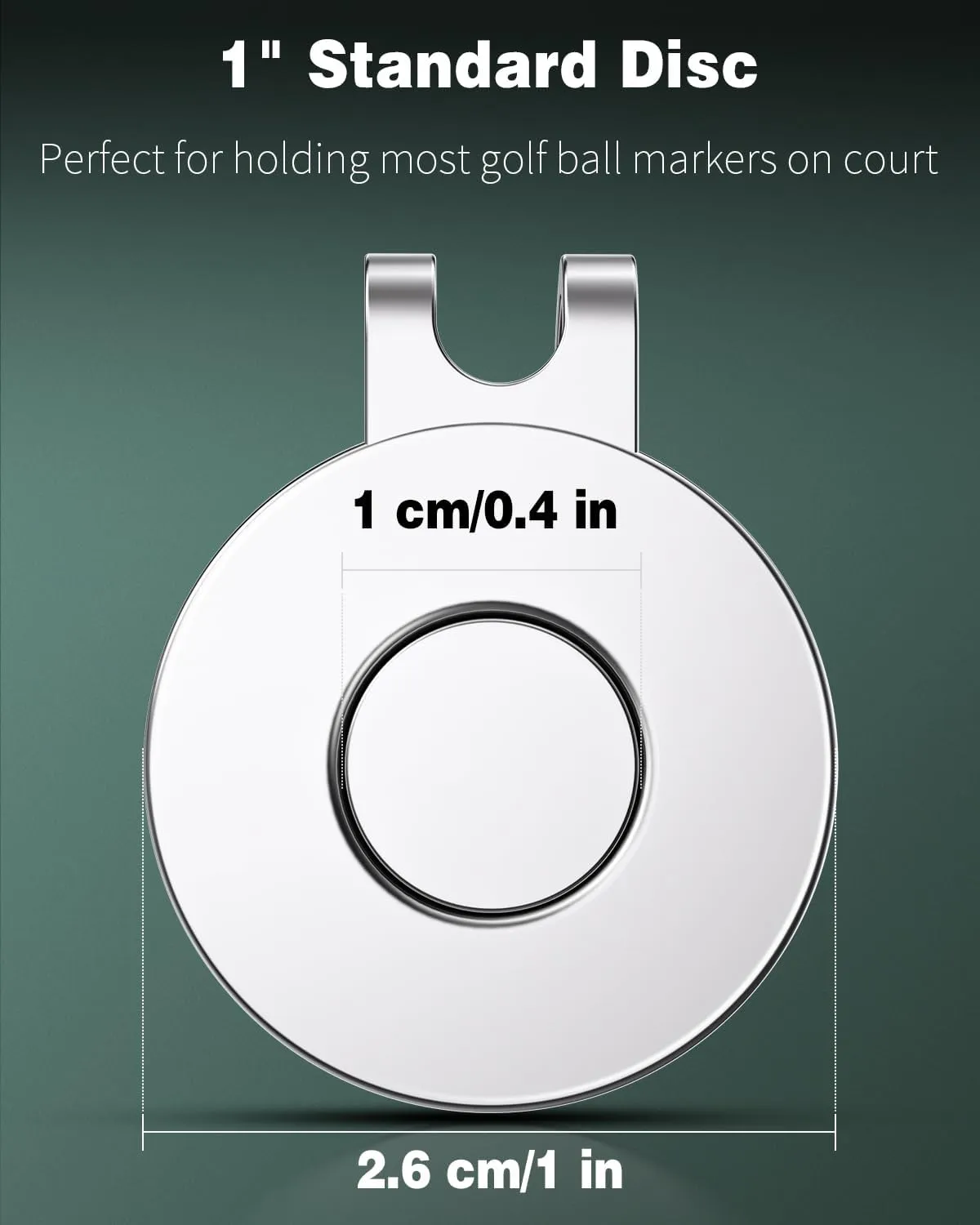 GreenHaven Golf Hat Clips Magnetic Golf Ball Marker Holders for Golf Hats Caps Pants Gloves Bags Visors Belts Nickel-Plated Alloy Clips for Metal Golf Ball Markers (Ball Marker Not Included)