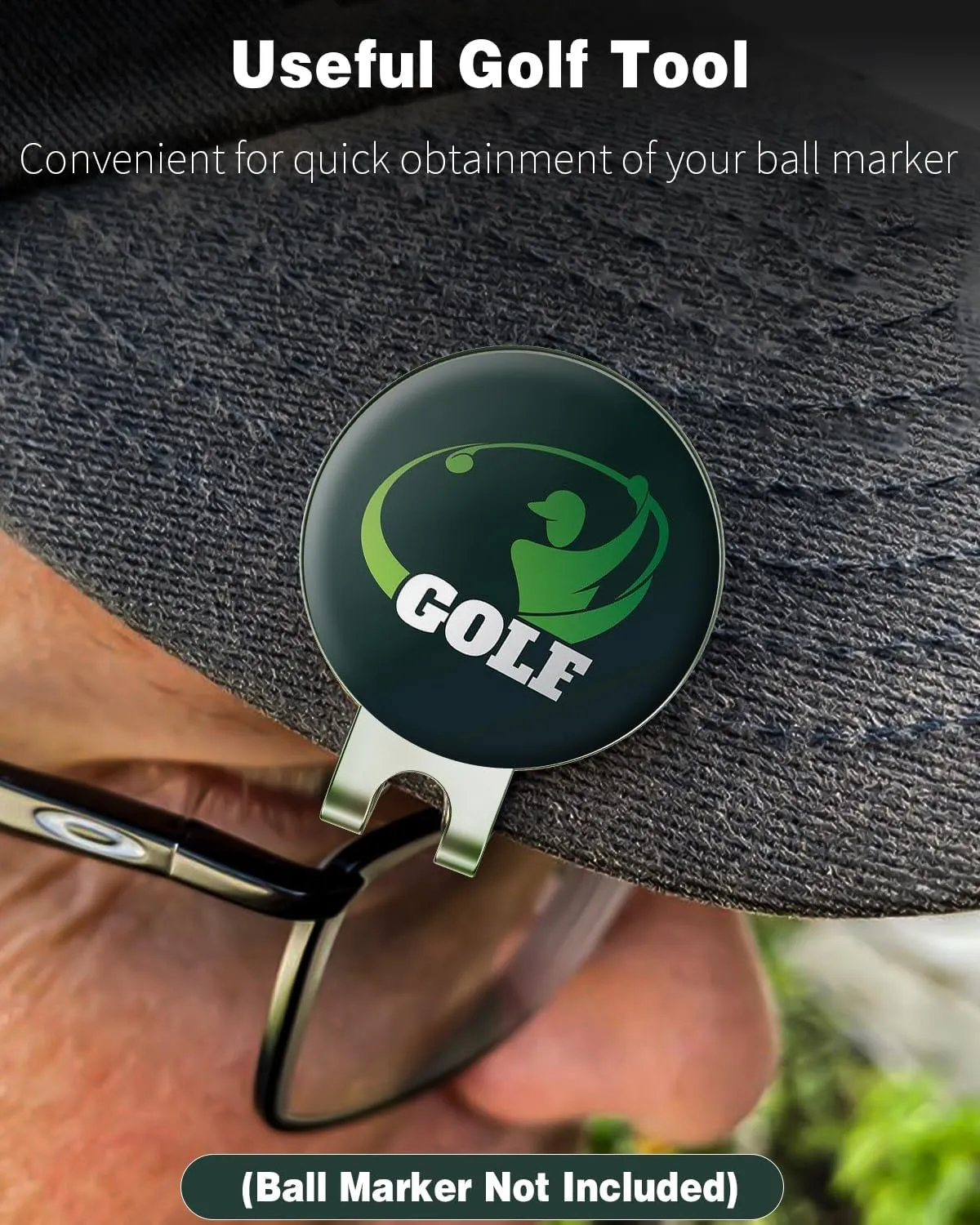 GreenHaven Golf Hat Clips Magnetic Golf Ball Marker Holders for Golf Hats Caps Pants Gloves Bags Visors Belts Nickel-Plated Alloy Clips for Metal Golf Ball Markers (Ball Marker Not Included)