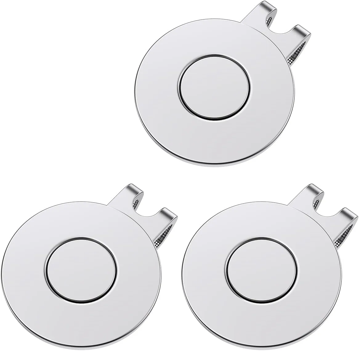 GreenHaven Golf Hat Clips Magnetic Golf Ball Marker Holders for Golf Hats Caps Pants Gloves Bags Visors Belts Nickel-Plated Alloy Clips for Metal Golf Ball Markers (Ball Marker Not Included)