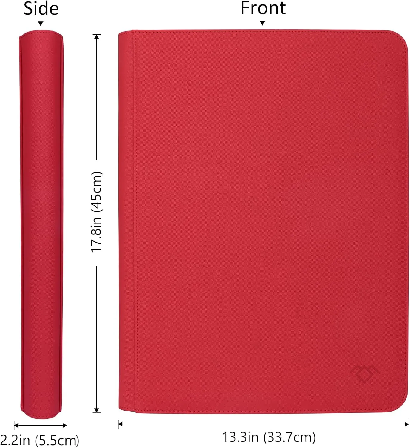 GrinOwl 16 Pocket Card Binder, Fits 1216 Trading Cards 1200  Pockets Ringless Trading Card Album Folder for TCG (Red)