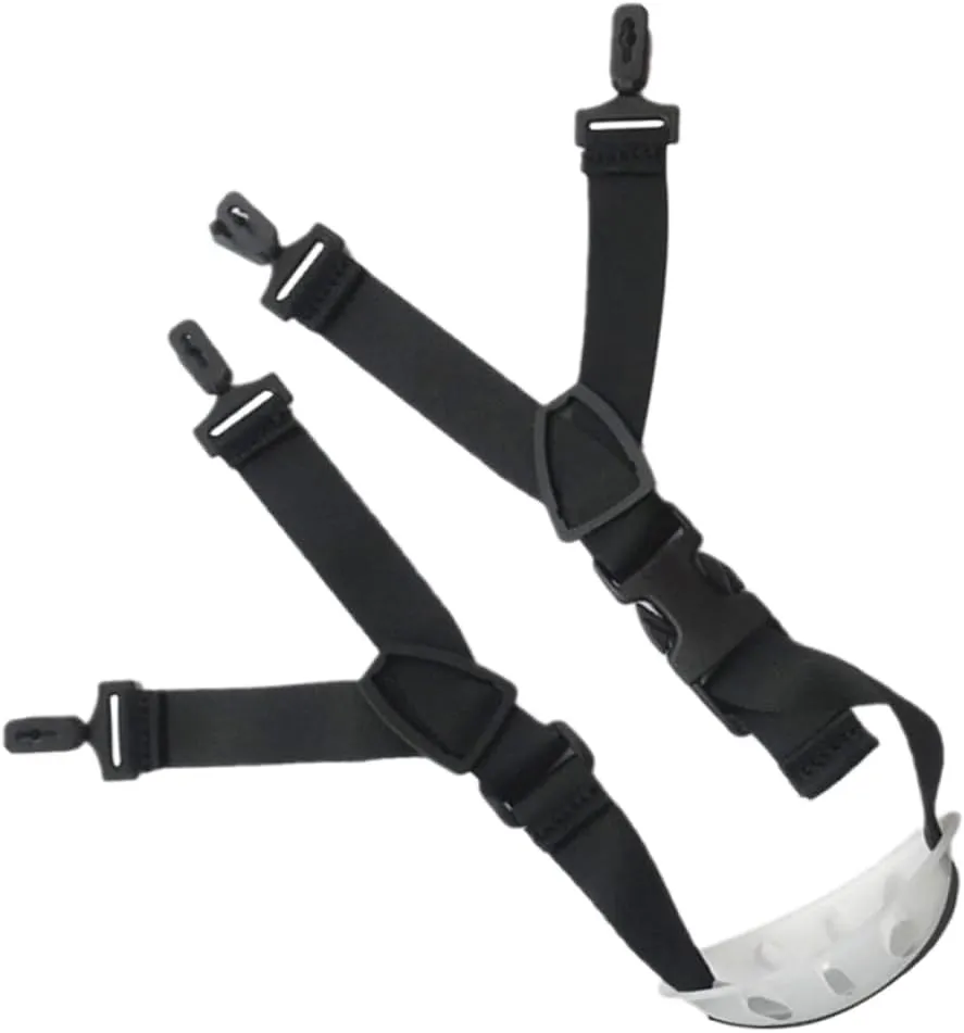 HEALLILY Lightweight Adjustable Chinstrap for Safety Helmets Comfortable Fabric Strap Chin Cup Easy Installation Portable and Soft Black Random Black White Chin Rest