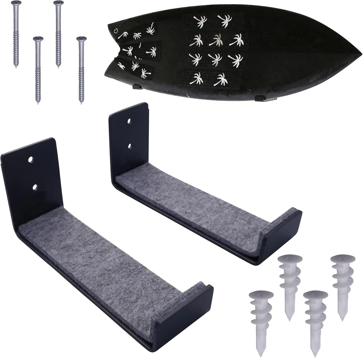 Ho Stevie! Surfboard Wall Mount - Strong Racks Hold Any Size Surfboard - Easy to Install (Hardware Included) - Felt Padding Protects Your Surfboard