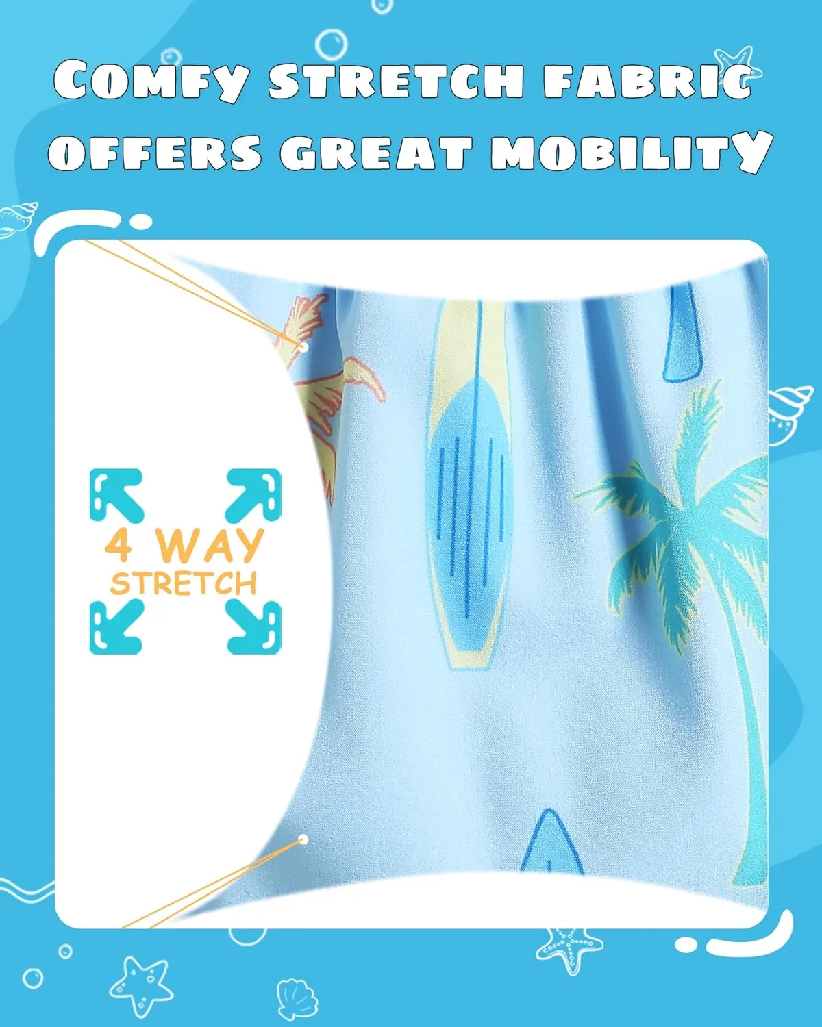 maamgic Boys Swim Trunks Stretch Quick Dry Swim Shorts Kids Bathing Suits Toddler Boy Swimsuit Swimwear