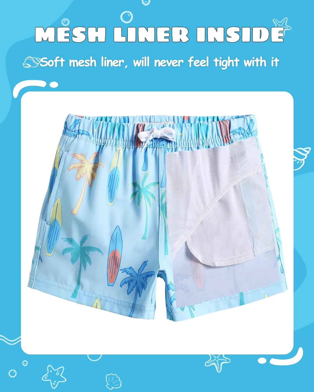 maamgic Boys Swim Trunks Stretch Quick Dry Swim Shorts Kids Bathing Suits Toddler Boy Swimsuit Swimwear