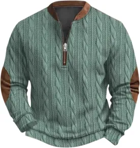 Mens Corduroy Shirt Lapel Pullover Sweatshirts Casual Button Down Lapel/Stand Collar Shirts Henley Sweatshirt Men