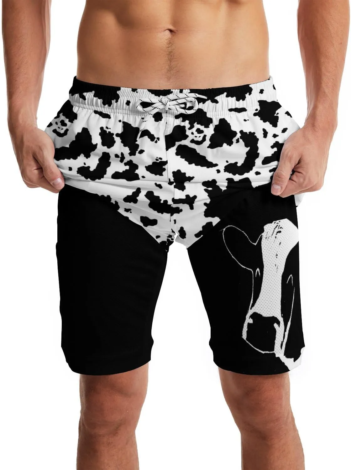 Men's Swim Trunks with Compression Liner Quick Dry 2 in 1 Swimming Trunks Beach Board Shorts Bathing Suits Swimwear