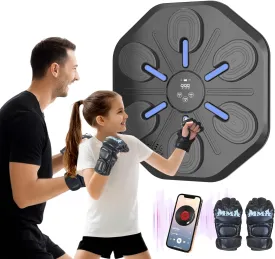 Music Boxing Machine, Boxing Wall Mount Machine for Kids Adult, Smart Bluetooth Boxing Machine Wall Mounted Music with Boxing Gloves for Boxing Workout Equipment Target for Home, Office,(2025 New)