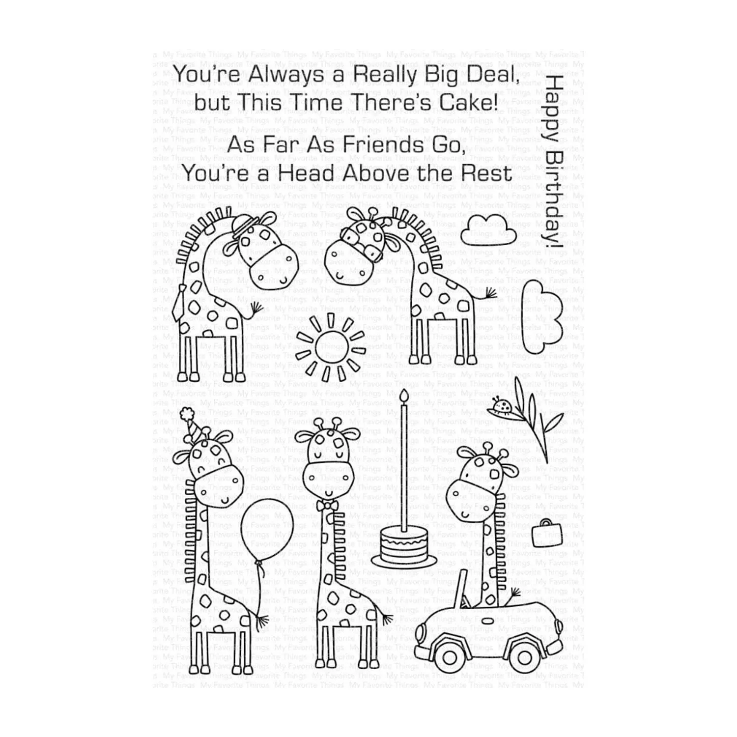 My Favorite Things Clear Stamps 4"x 6" - Joyful Giraffes