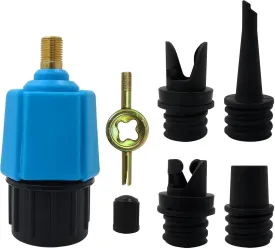 Paddle Board Pump Adapter SUP Pump Adaptor Inflatable Compressor Converter Air Pump Adapter with 4 Air Pump Nozzles for Paddle Board Inflatable Boat Inflatable Bed