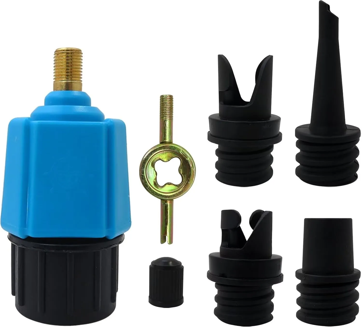 Paddle Board Pump Adapter SUP Pump Adaptor Inflatable Compressor Converter Air Pump Adapter with 4 Air Pump Nozzles for Paddle Board Inflatable Boat Inflatable Bed