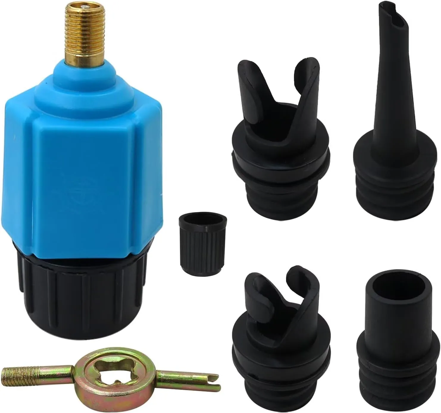 Paddle Board Pump Adapter SUP Pump Adaptor Inflatable Compressor Converter Air Pump Adapter with 4 Air Pump Nozzles for Paddle Board Inflatable Boat Inflatable Bed
