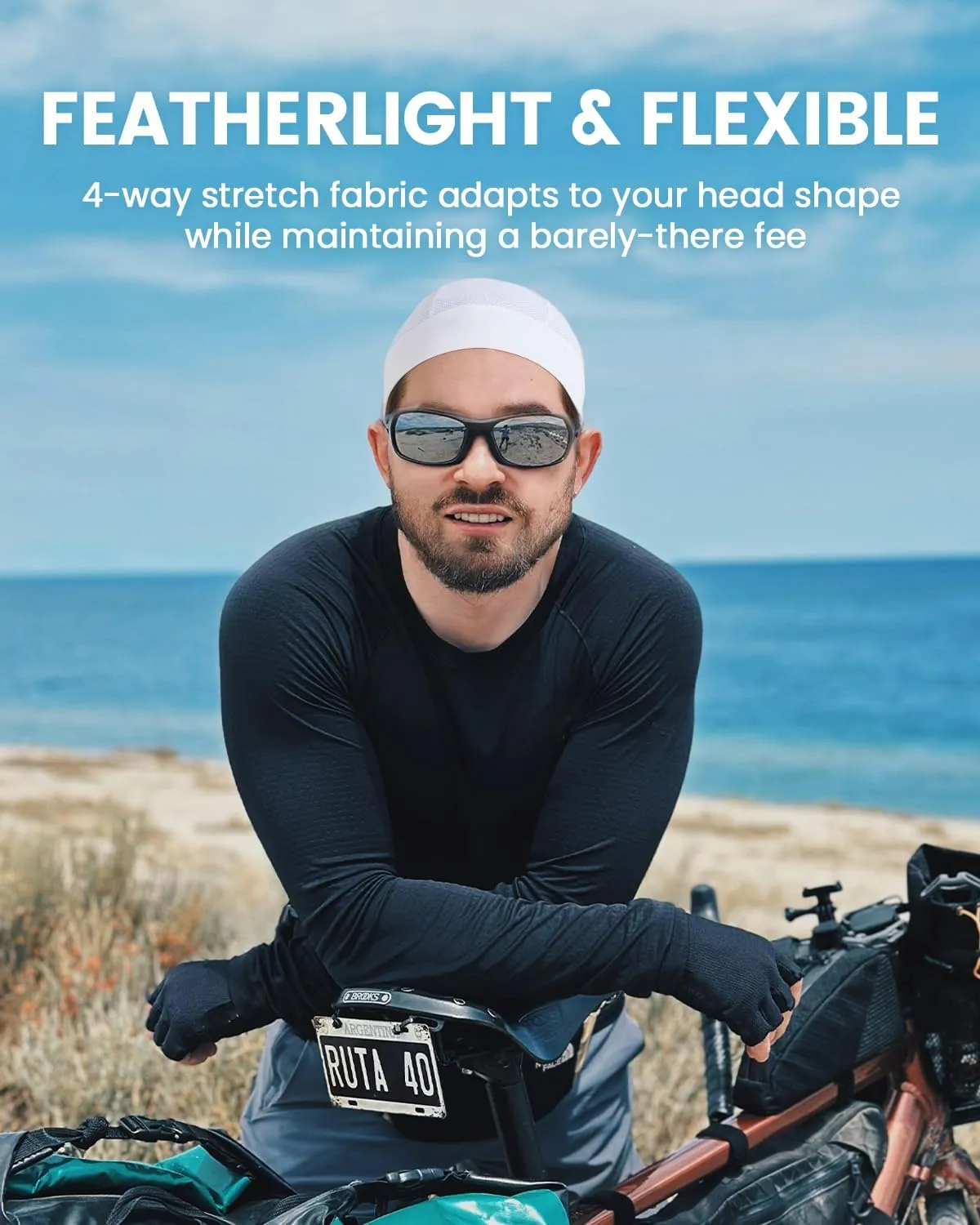 Zylioo XXL Oversize Cycling Skull Cap,Cooling Helmet Liner Sweat Liner, Sun Protection Running Bike Cap Lightweight